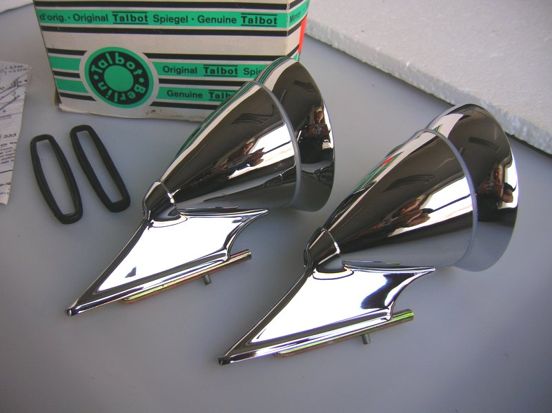CHROME TALBOT BLUE LENS MIRROR 333 BERLIN VINTAGE CAR AUTO SPIEGEL