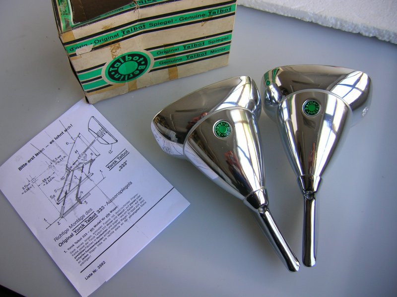 RACING HEAD TALBOT MIRROR 333 BERLIN ALU VINTAGE CAR AUTO SPIEGEL