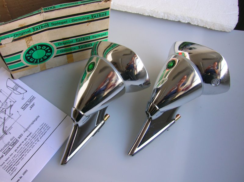 RACING HEAD TALBOT MIRROR 333 BERLIN ALU VINTAGE CAR AUTO SPIEGEL