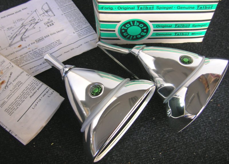 2 TALBOT RACING HEAD 333 BERLIN REAR VIEW CAR MIRROR SPIEGEL VINTAGE NOS