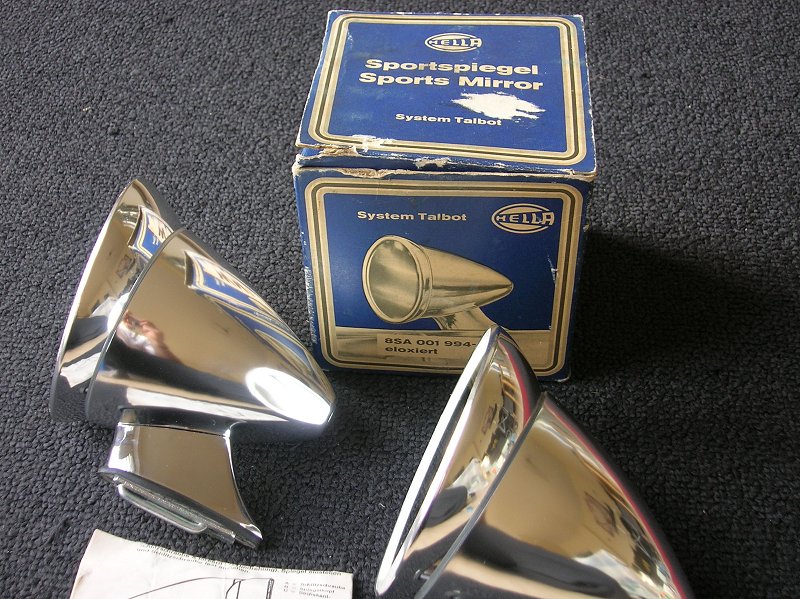 VINTAGE HELLA TALBOT MIRRORS PORSCHE 356 911 ALFA FERRAI VW MB 190 300