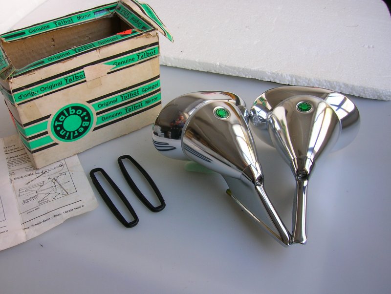 RACING HEAD TALBOT MIRROR 333 BERLIN ALU VINTAGE CAR AUTO SPIEGEL